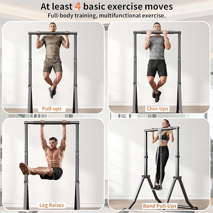 Foldable Pull Up Bar Station 66.1''-84.6'' Power Tower
