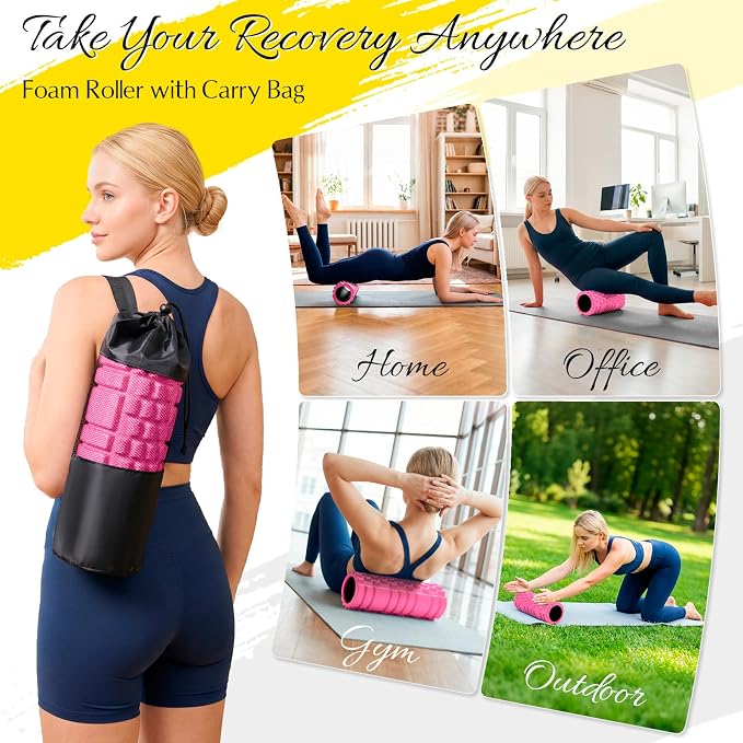 Foam Roller 13" Multi Density Fitness Exercise for Muscle Recovery | Massage Roller for Deep Tissue, Relieves Tight, Sore Muscles & Kinks, Improves Mobility & Circulation, Targets Key Body Parts