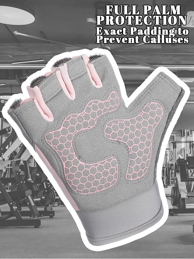 Fourluoo 3 Pairs Weight Lifting Gloves for Men Women, Gym Workout Gloves with Full Palm Protection, Breathable Anti-Slip Fitness Glove for Training, Cycling, Pull-ups, Medium