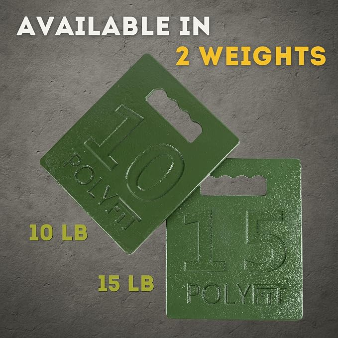 Polyfit Rucking Weight Plate - 10x12 Cast Iron Plate for Backpacks & Rucks | Includes backpack, 10 lb plate, rucking straps, sternum strap and hang loop, for walking, rucking and weighted training