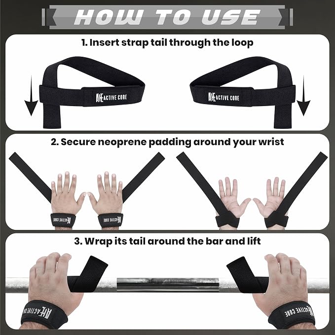 Lifting Wrist Straps for Weightlifting, Weight Lifting Straps Gym Strength Training, Neoprene Padded Wrist Support, Deadlift Straps for Men & Women, 22.5 Inch Cotton