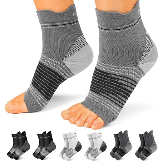 PAPLUS 6 Pairs Compression Socks with Arch Support for Plantar Fasciitis | Ankle Brace for Achilles Tendonitis, Heel Pain, Arthritis, Plantar Fasciitis Relief, Foot Compression Sleeve for Women, Men