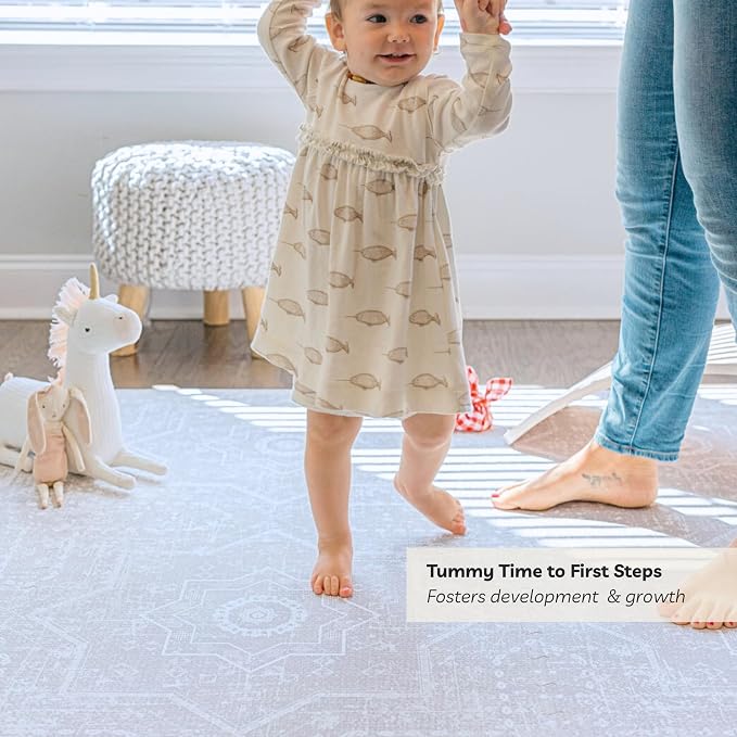 Little Landings Baby Play Mat for Floor - Layla (4x6ft) - Premium EVA Foam Play Mat for Babies & Toddlers (Ages 0-5+) - Non-Toxic Playmat for Tummy Time, Crawling & Playroom - Stylish & Comfortable