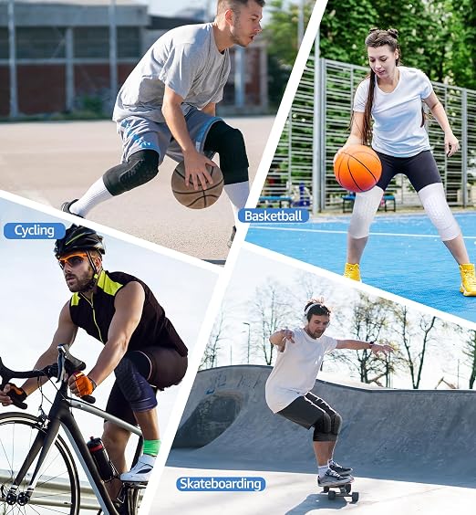 Knee Pads for Kids Youth Adult, Basketball Baseball Knee Brace Knee Support, Collision Avoidance Kneepad Compression Knee Sleeve for Volleyball Football Cycling Running-1Pair (Black, XL)