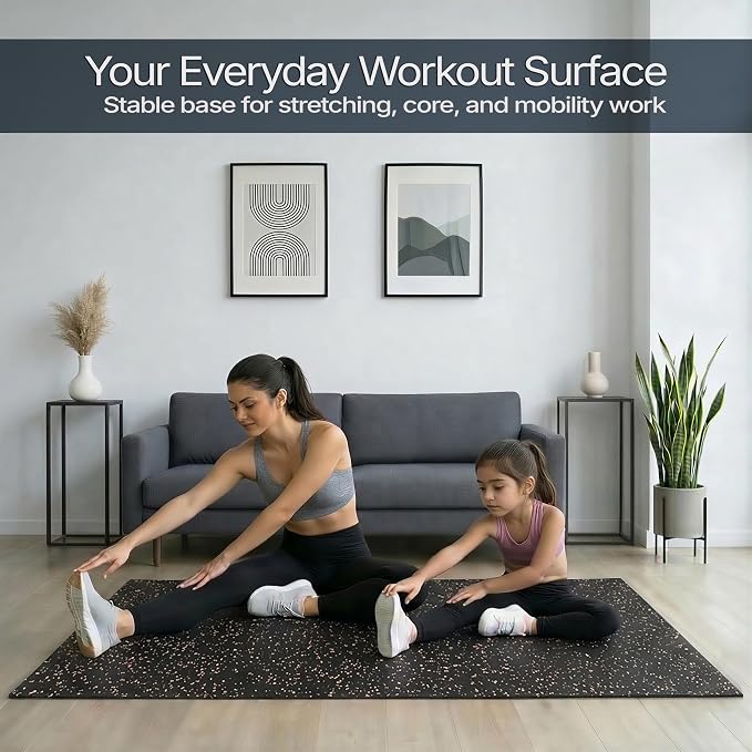 Flooring Inc's 1/4" Thick Tough Rubber Flooring Roll | Flexible Recycled Rubber Floor Mats for Home Gym | Heavy Duty Rubber Mat for Home Gyms, Sheds, Horse Stall Mat or Trailer