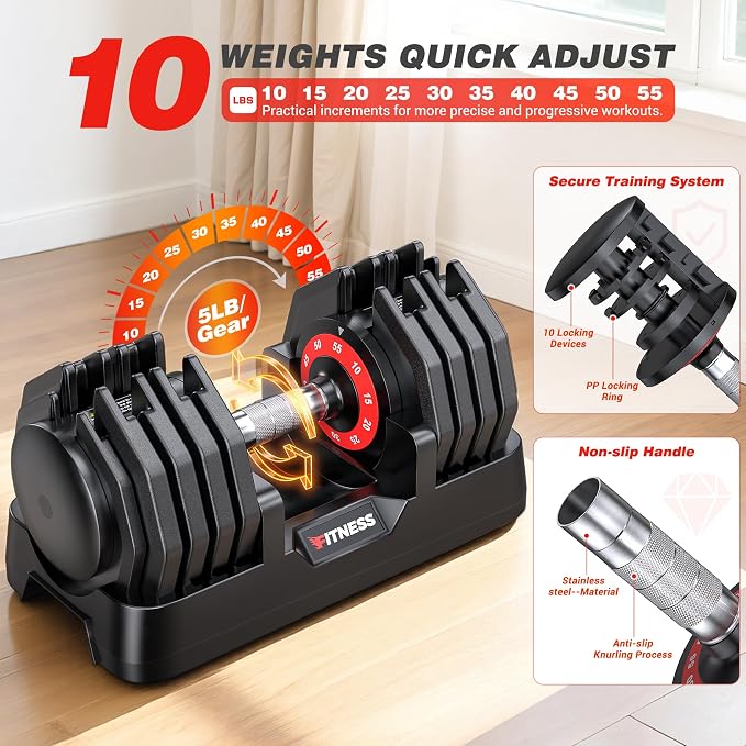 XDDIAS Workout Bench, 10 Backrests Adjustable Weight Bench with Extended Headrest, 800LBS Foldable Weight Bench for Home Gym, Incline Decline Flat Bench Compact for Small Space Training