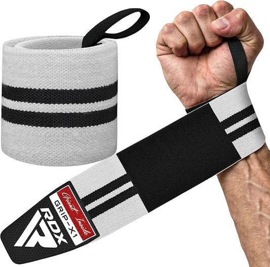 RDX Wrist Wraps for Weightlifting (Pair), IPL USPA Approved, Elasticated 18” Cotton Straps Support with Thumb Loop, Gym Wrap for Weight Lifting Powerlifting Competition Strength Training Bodybuilding