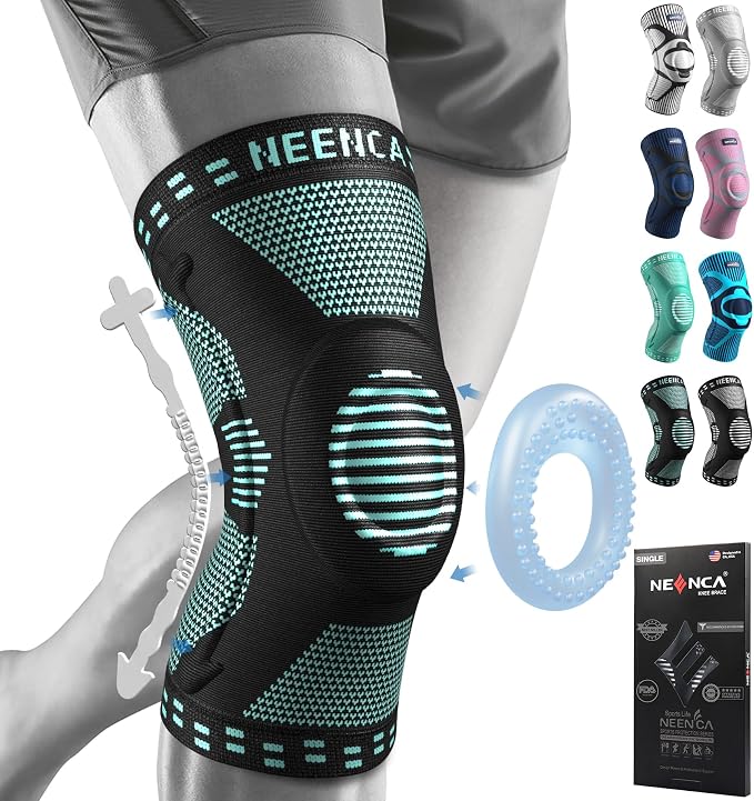 NEENCA Knee Braces for Knee Pain Relief, Compression Knee Sleeves with Patella Gel Pad & Side Stabilizers, Knee Support for Weightlifting, Running, Workout, Arthritis, Meniscus Tear, Men Women. ACE-53 | Patented Patella Gel Pad & Side Stabilizers, Comp...