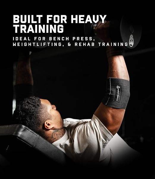 Gymreapers Elbow Compression Cuff for Weightlifting, Powerlifting – Support & Relief for Tendonitis, Stability, Tennis Elbow, Strength Training & Injury Recovery (Black, 11")