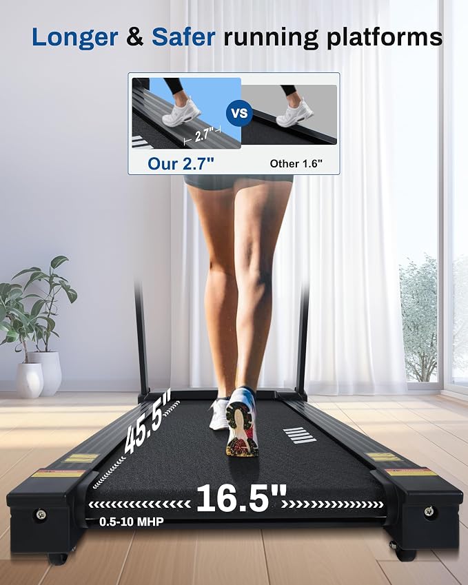 Auto Incline Treadmill for Home - 3.5HP Folding Treadmills Running Machine, 320 LBS Capacity, 10 MPH Speed, Bluetooth App, Upgrade LCD Panel, 36 Preset Programs
