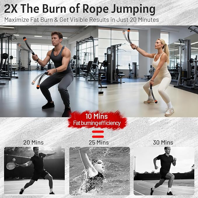 Portable Ropeless Battle Ropes for Men & Women,Adjustable Weights Cordless Battle Ropes for Home Gym,Exercise Ropes with Variable Resistance,for Strength & HIIT(Black)