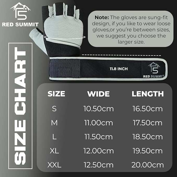 Weight Lifting Gym Gloves for Men & Women, Workout Exercise Gloves with Wrist Support & Anti-Slip Palm for Hanging, Rowing, Pullups, Bodybuilding, Powerlifting & Calisthenics