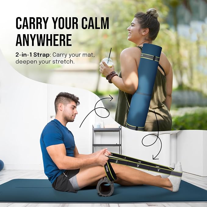 Gogokiwi Extra Wide Yoga Mat for Men Women (72"L x 36"W) Non Slip Fitness & Exercise Mat with Alignment Marks for Yoga, Pilates, Floor Workouts