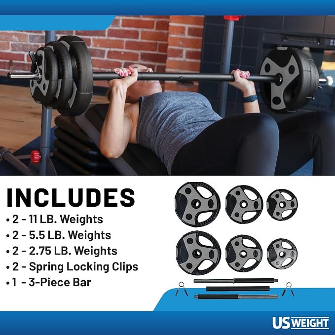 US Weight 43 LB Perfect Barbell Weight Set for Use in Home Gym
