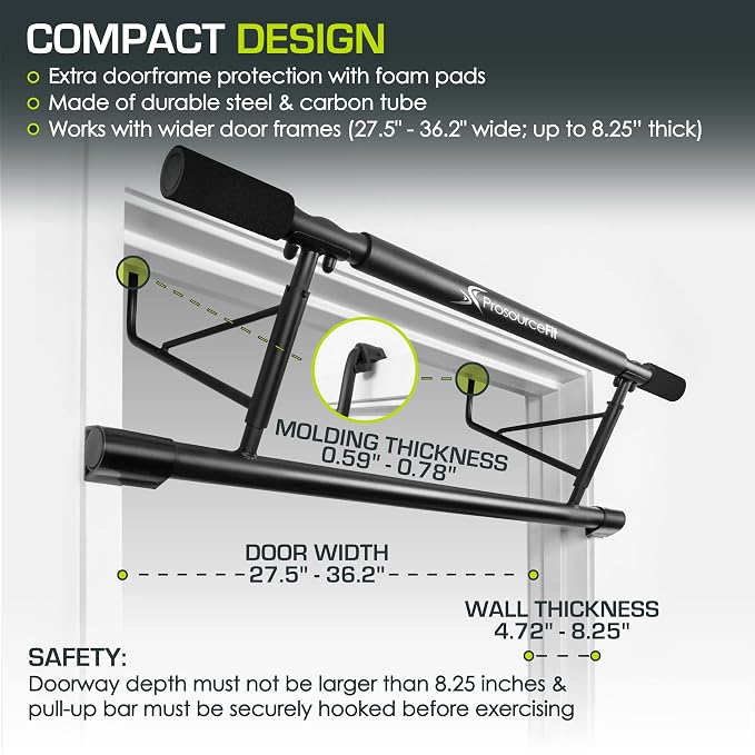 ProsourceFit Pull Up Bar for Multi Use Fitness & Home Gym Exercise