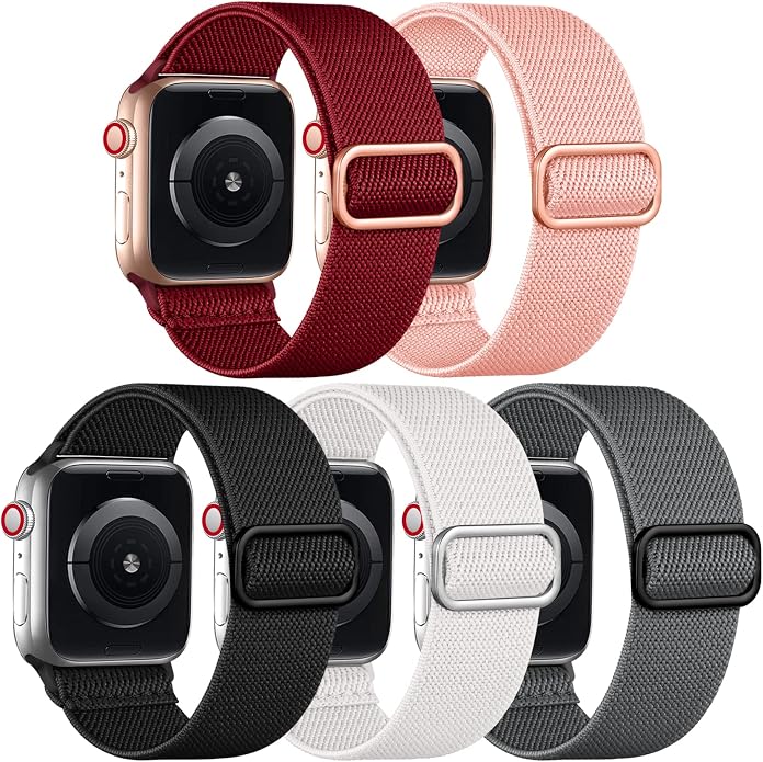 Adorve Stretchy Band Compatible with Apple Watch Bands Ultra 3/2/1 49mm 46mm 45mm 44mm 42mm 41mm 40mm 38mm Men Women, Soft Nylon Elastic Braided Strap Fits for iWatch Series 11/10/9/8/7/6/5/4/3/SE3-1
