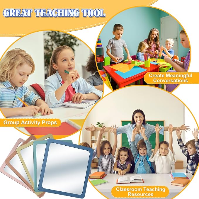 10 Pcs Small Mirrors for Craft 6 x 6 Mirror for Kid,Gray Colors | Shatterproof Mirrors in Bulk for Kids for Baby School Classroom Craft Chick Bird Brooders Grow out Pens