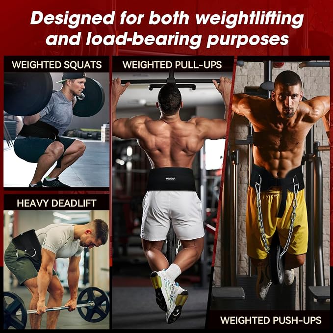 Dip Belt for Weightlifting, Weight Belt with Chain for Pullup, Weight Lifting Belt,Lifting Belt,Powerlifting Gym Belt for Pull Up, Squats, Powerlifting & Deadlift,Dip Belt,Capacity Up to 440 LBS,Waist Adjustable,Deadlifts & Added Weight Training
