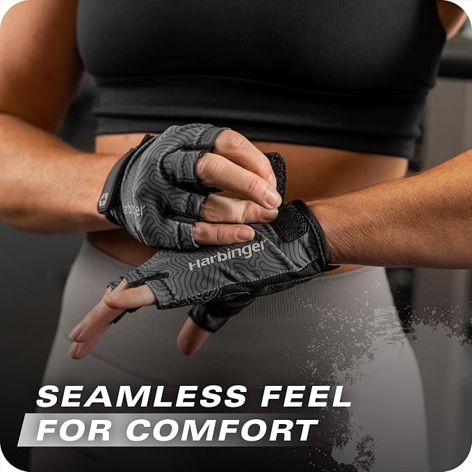 Harbinger Pro Gloves 3.0 - High Performance Training Gloves, Enhanced Grip, Breathable 4-Way Stretch, Adjustable Wrist Closure, Large, Women's