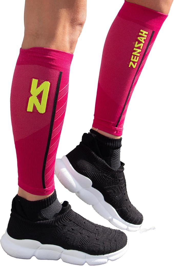 Zensah Featherweight Compression Leg Sleeves - Relieve Shin Splints, Calf Strains