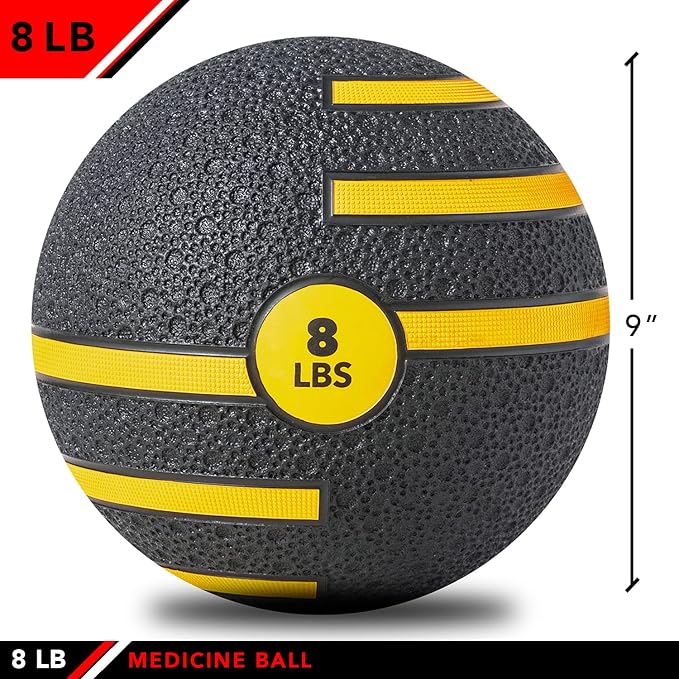 JFIT Dual Texture Medicine Ball – Weighted Exercise Ball for Strength, Core & Functional Fitness Training