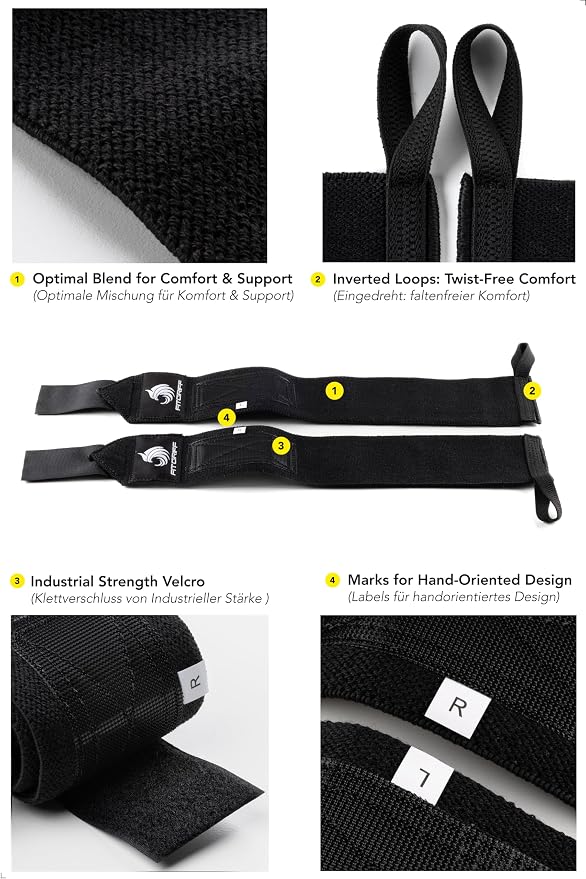 Fitgriff® Lifting Straps & Wrist Wraps (Bundle) Superior Support for Weightlifting & Gym Workouts - for Men and Women