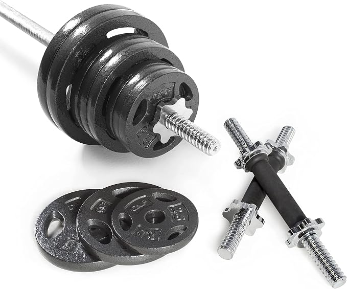 WF Athletic Supply Cast Iron 1-Inch Standard Grip Plate for Strength Training, Muscle Toning, Weight Loss & Crossfit - Multiple Choices Available