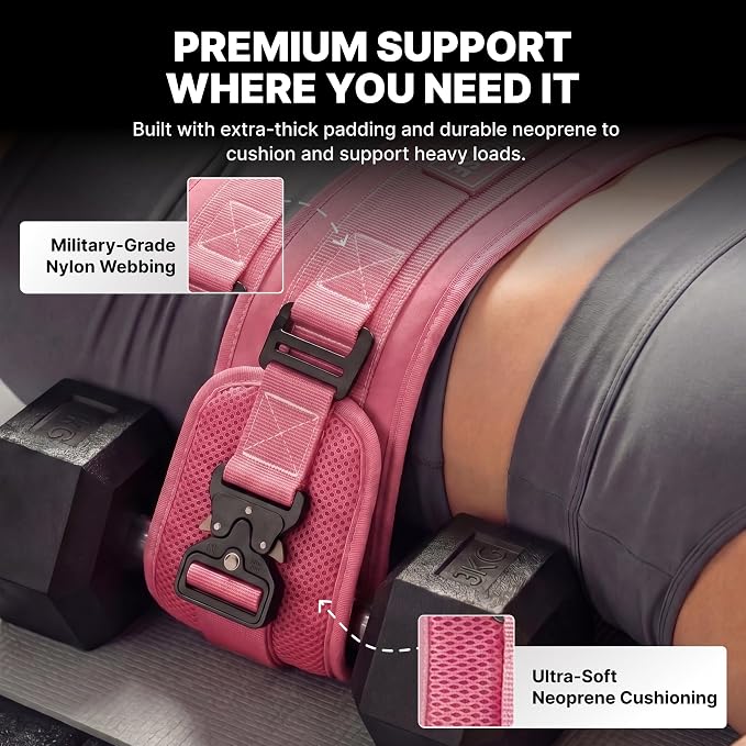 DMoose Fitness Hip Thrust Belt - Dual-Strap Glute Builder for Dumbbells, Plates, Kettlebells (Supports up to 700 lbs) - Comfortable Padded Booty Belt for Home & Gym