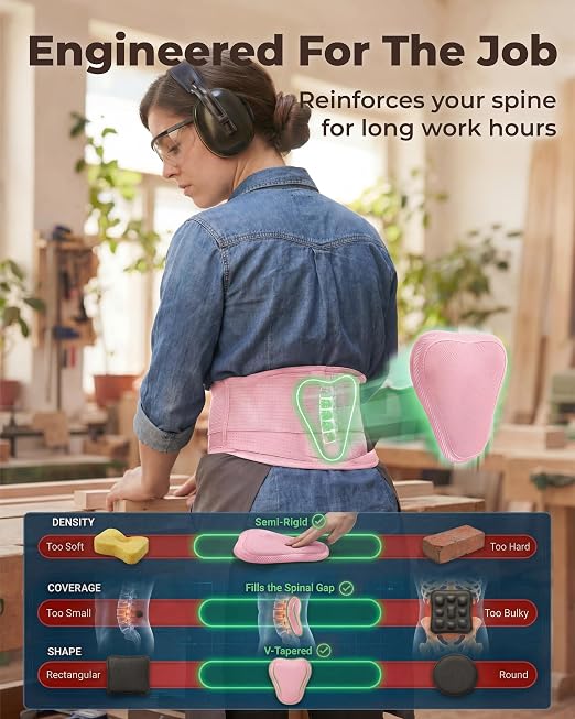 Sparthos Back Brace for Women & Men, Sciatica, Lower Back Pain - Pink-XS