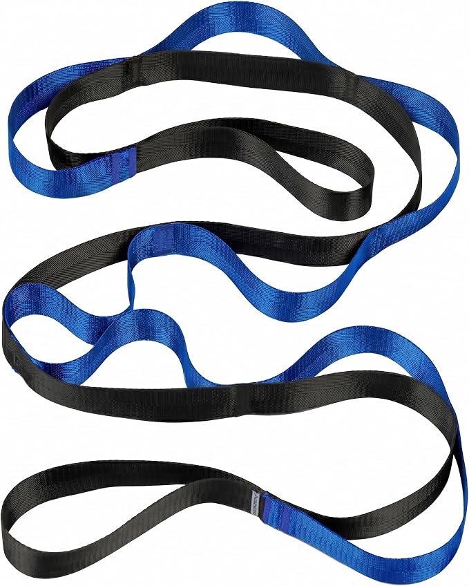 Acozycoo Stretching Strap with Loops for Physical Therapy,Yoga Strap for Stretching,Home Workout,Pilate & Flexibility Training,Non-Elastic Exercise Stretch Band for Hamstring,Leg Stretcher Belt,Flexibility Fascia