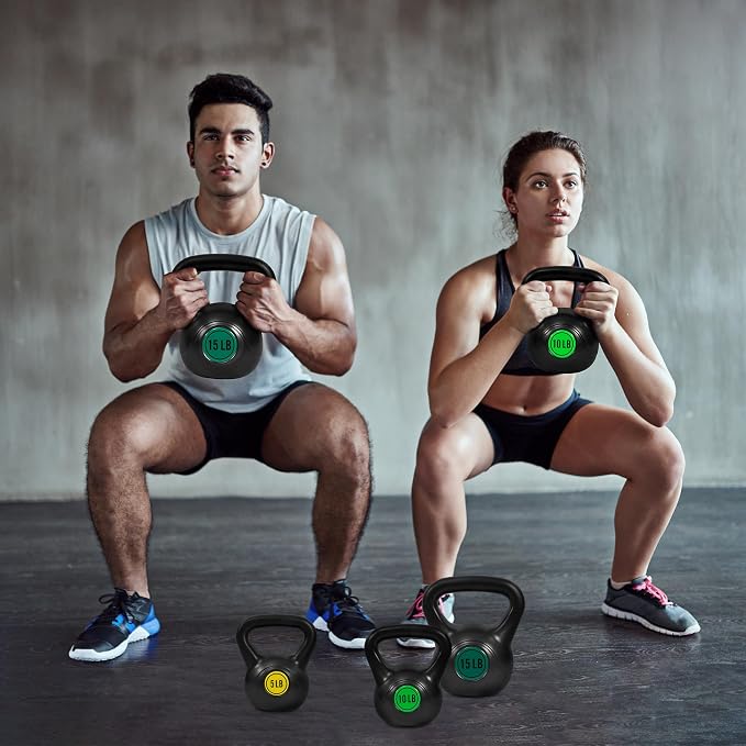 Fitvids Kettlebell Sets Piece Strength Training KettleBells Weight Set