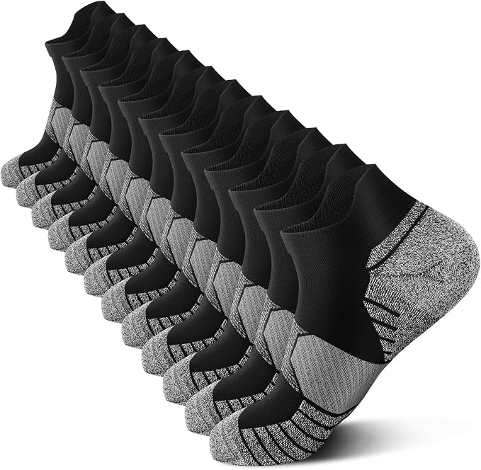 Ankle Compression Socks for Women 6 Pairs Running Socks with Arch Support | Athletic Womens Ankle Socks for Running, Gym, Workouts, Long-Distance Walking, Travel, Daily Use, Relieve Plantar Fasciitis