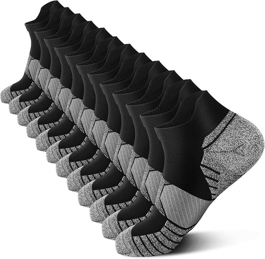 Ankle Compression Socks for Women 6 Pairs Running Socks with Arch Support | Athletic Womens Ankle Socks for Running, Gym, Workouts, Long-Distance Walking, Travel, Daily Use, Relieve Plantar Fasciitis