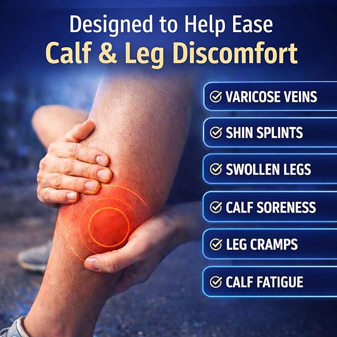 Fittest Pro Calf Compression Sleeves and Leg Wraps for Shin Splint Support, Pain Relief for Running, Basketball, Cycling