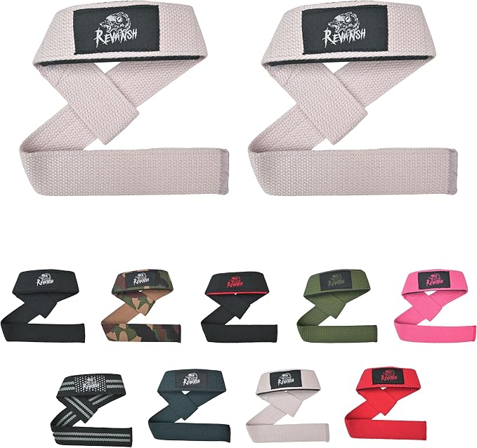 Sports Lifting Wrist Straps for Weightlifting Gym Deadlift and Pull Ups 24 Inch Cotton with 5mm Padded Neoprene and Silicone Grip for Powerlifting Bodybuilding Men Women