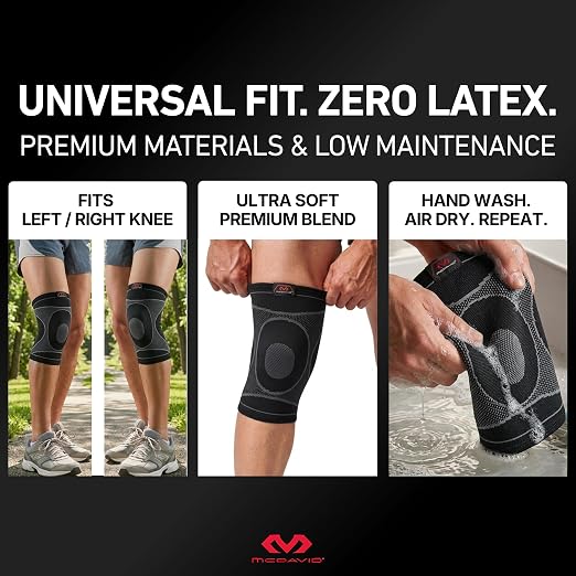 McDavid MD5113-01-35 Knee Sleeve / 4-Way Elastic Black Adult-S