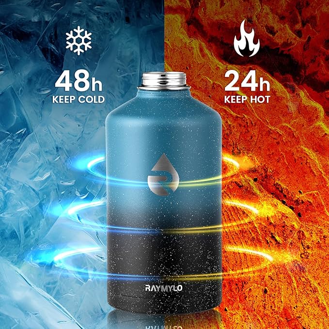 RAYMYLO 128oz Insulated Water Bottle, Triple Wall Vacuum Stainless Steel Water Bottles