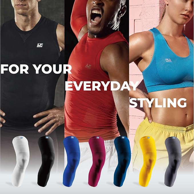 LP SUPPORT 667 Compression Sleeve Leg Full Length for Sports, Cycling, Running, Basketball, for Men Women (S - XL)