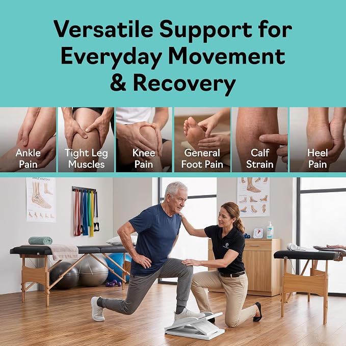 Slant Boards for Exercise, Wooden Slant Board, Calf Stretch Board with 7 Incline Angles, Velour Board, Balance Board & Calf Stretcher, Portable Incline Board for Physical Therapy, Ankle Mobility, Heel & Knees