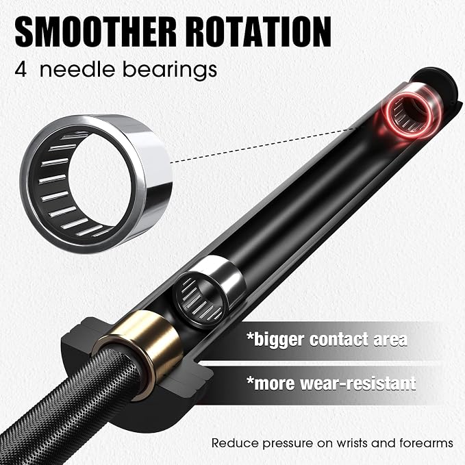 Mikolo 7ft Olympic Barbell, Barbell for Weightlifting and Powerlifting 45lb, Olympic Bar for 1500lbs Capacity, Weight Bar Fit 2” Standard Weights