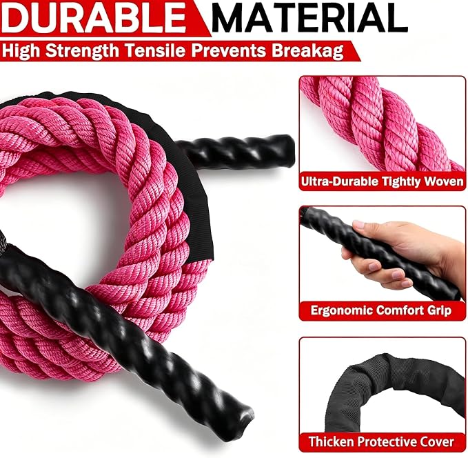 Weighted Jump Rope for Men Women, 1.5lb 2.8lb Jumping Ropes for Fitness | Adult Skipping Rope for Home Gym Exercise, Improve Strength and Building Muscle Workout Equipment