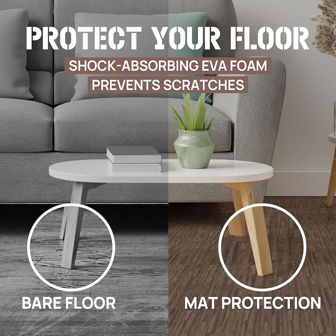 Yes4All EVA Interlocking Mats, Puzzle Floor Tiles, Foam Floor Padding with Border for Furniture, Home Space, Living Room, Garage
