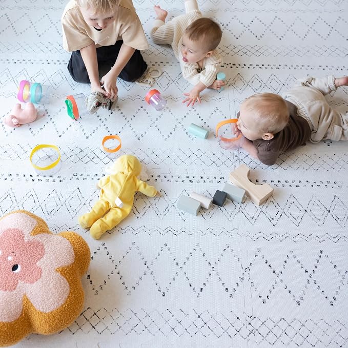 Little Landings Baby Play Mat for Floor - Boho (4x6ft) - Premium EVA Foam Play Mat for Babies & Toddlers (Ages 0-5+) - Non-Toxic Playmat for Tummy Time, Crawling & Playroom - Stylish & Comfortable