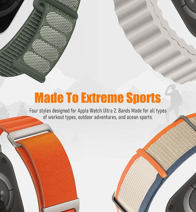 8 Pack Compatible with Apple Watch Ultra 3/2 Band 49mm 46mm 45mm 44mm 42mm Men Women,Breathable Trail Loop+Alpine Loop+Ocean +Nylon Sport Loop for iWatch Ultra 3/2/1 Series 11/10/9/8/7/6/5/4/3/SE3 2 1