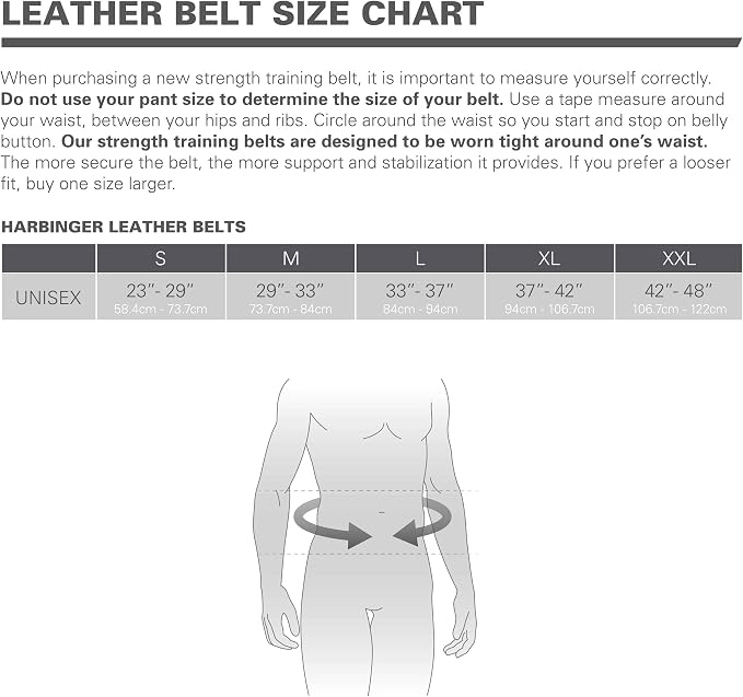 Harbinger Padded Leather Contoured Weightlifting Belt - 4" or 6” Width - Interior Suede Lining & Foam Cushioning - Heavy-Duty Dual Prong Steel Roller Buckle - for Lifting Support