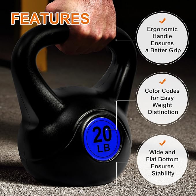 Fitvids Kettlebell Sets Piece Strength Training KettleBells Weight Set