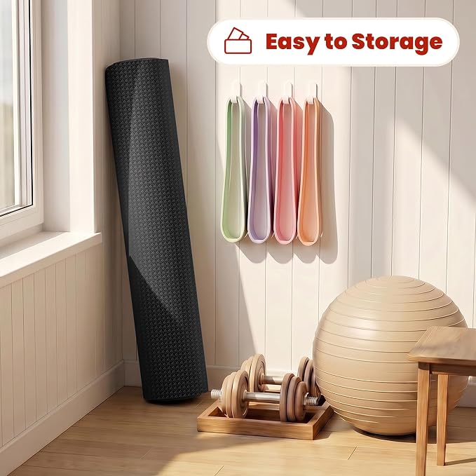 THAILE Large Exercise Mat, 7'x5'/6'x4'/8'x5', 6mm Workout Mat for Home Gym | Heavy-Duty & Shoe-Friendly Large Yoga Mat: Textured grip and cushioning support cardio, Pilates, stretching workouts