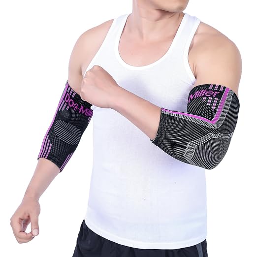 Doc Miller Elbow Compression Sleeves for Tendonitis, Women & Men, 1 Pair | Compression support, Arm Brace, Tennis Injuries, Bursitis Relief, Tendon Care, Active Use, Sports & Recovery