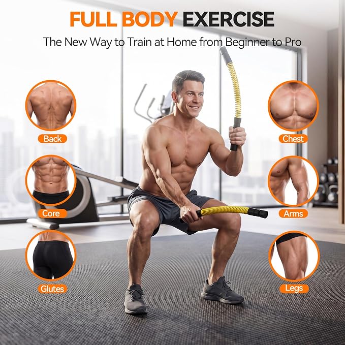 Ropeless Battle Ropes for Home Gym, 3 Adjustable Resistance, Heavy Duty Cordless Battle Ropes for HIIT, Full Body Workout, Men & Women, Yellow
