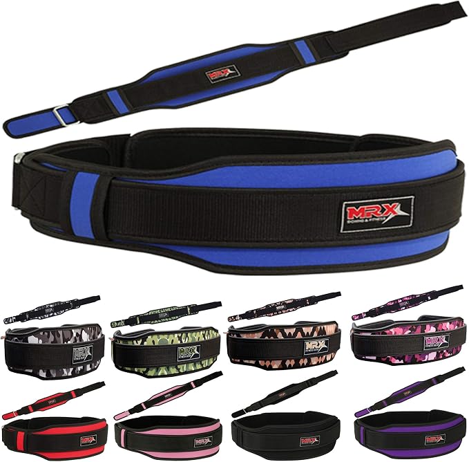 MRX Weight Lifting Belt with Double Back Support Gym Training 5" Wide Belts 11 Colors